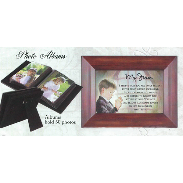 First Holy Communion photo album for boys holds 100 photos