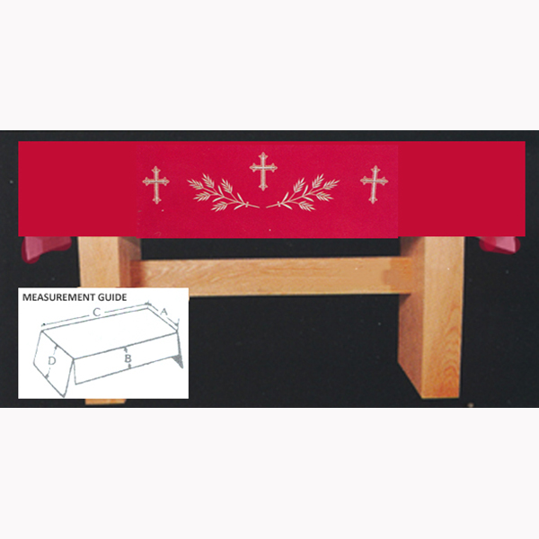 Washable Fitted Altar Cloth with Cross and Wheat design -SL9401.