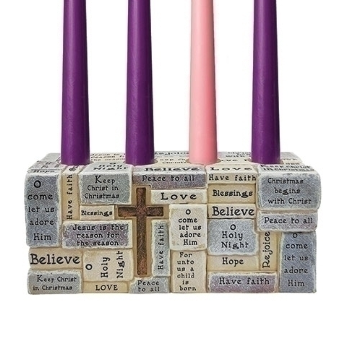 Crossword Advent Candle Holder 3.25"