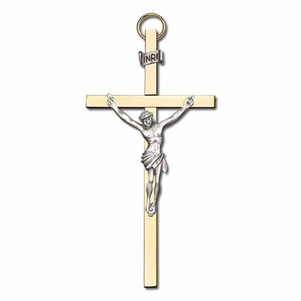 4 inch Gold Wall Crucifix 4490G/G