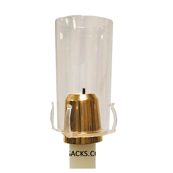 Economy Universal Brass Draft Resistant Candle Burner fits 3/4", 25/32", 13/16", 7/8" candle diameter - 00801DR