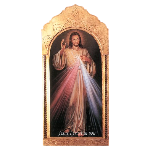 Divine Mercy Florentine Plaque 21" x 45"