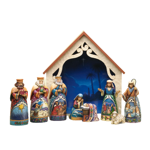 Deluxe Mini Nativity 9 Pc Set (Heartwood Creek by Jim Shore)