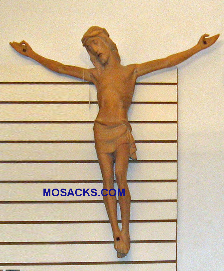 Demetz Hand Carved Natural Stain Linden Wood Italian Corpus of Jesus