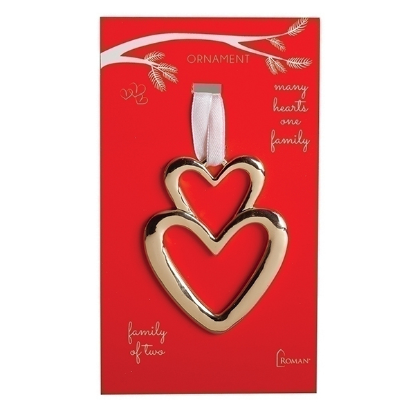Double Heart Ornament: Family of Two (2.5" H) - 134402