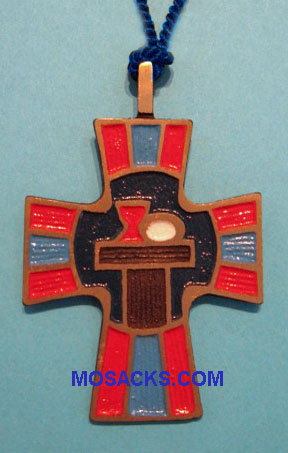 Eucharistic Minister Bronze Pendant w/Blue Cord, #479