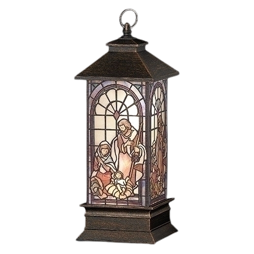 Fontanini Lighted Holy Family Stained Glass Lantern (58721)