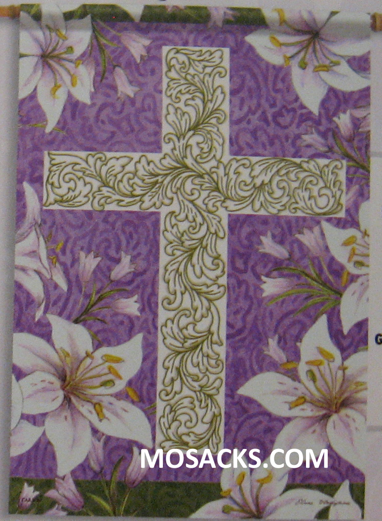 FlagTrends Cross & Lilies 28x40 Inch Double-Sided Flag 480-47795