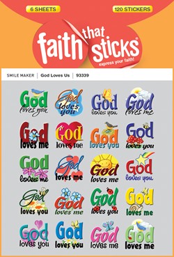 Faith That Sticks God Loves Us-93339 includes 6 sticker sheets