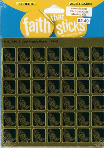 Faith That Sticks Gold Praying Hands-93148 includes 6 sticker sheets