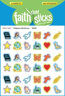 Faith That Sticks Religious Miniatures-92585 includes 6 sticker sheets