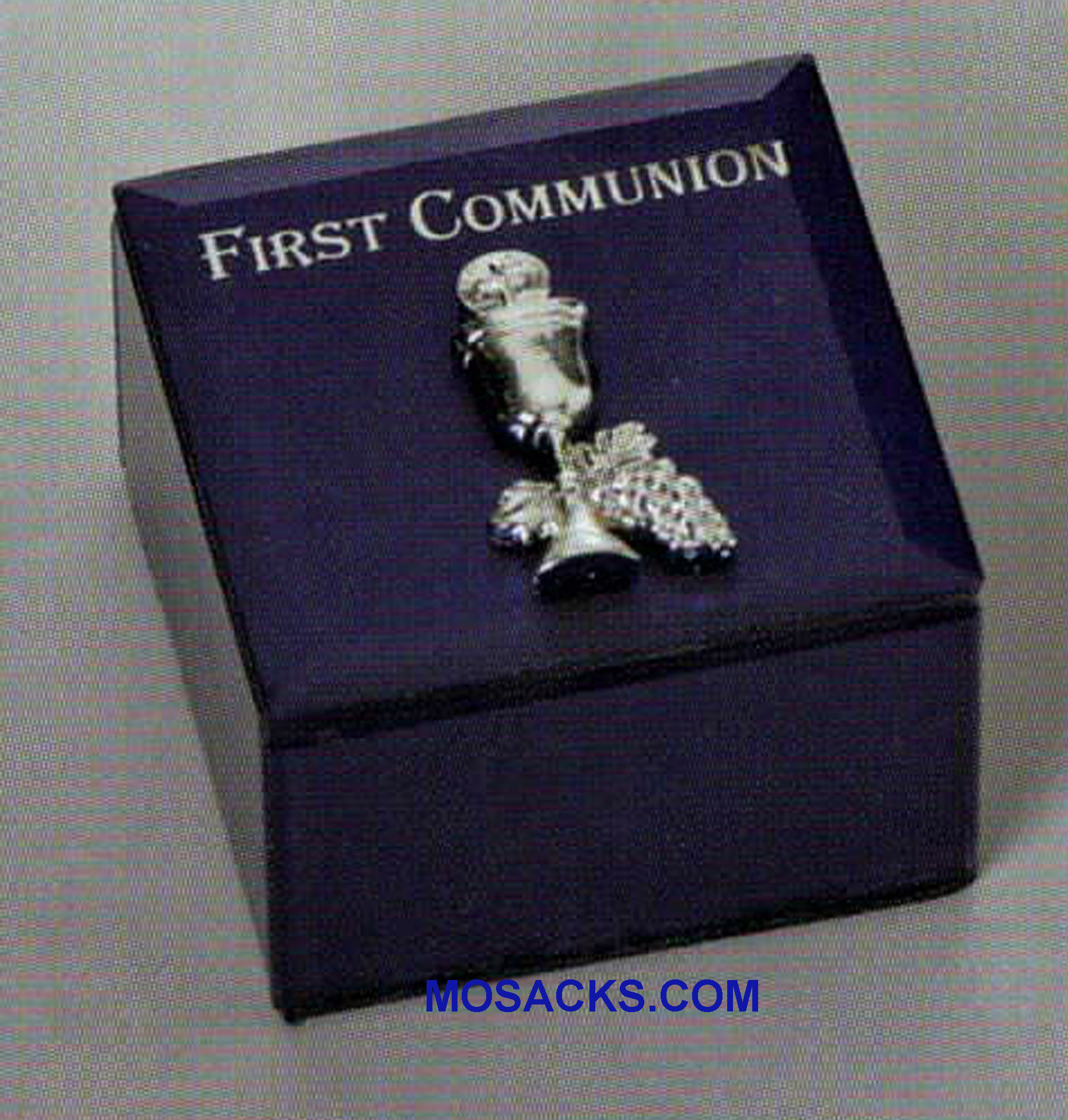 First Communion Blue Glass Rosary Keepsake Box 40932 Communion Rosary Box