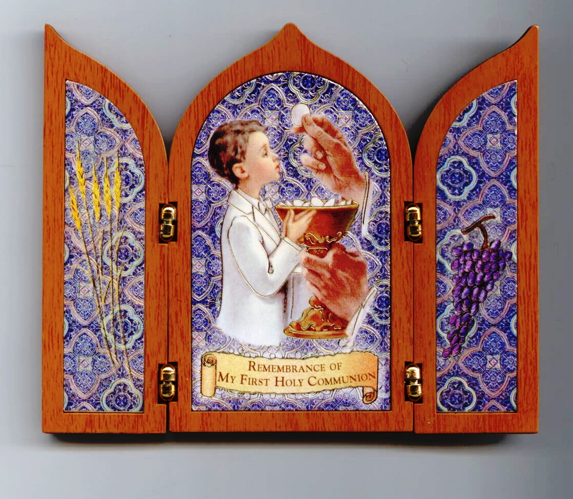 First Communion Boy Triptych #1112-44