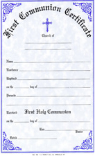First Communion Certificate No. 180