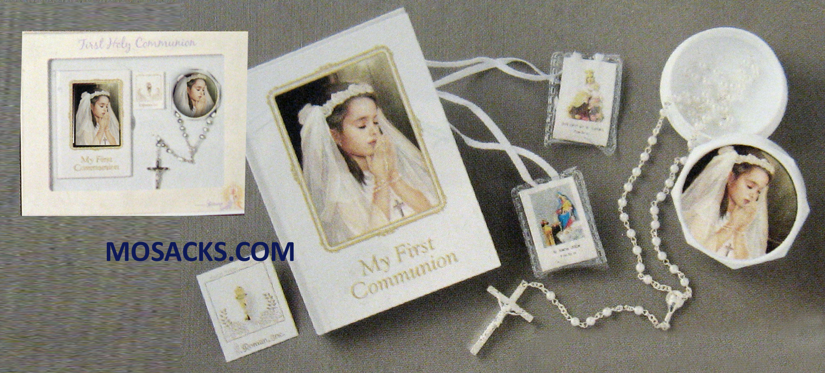 First Communion Girl Deluxe Missal 5 Pc Set White -41479
