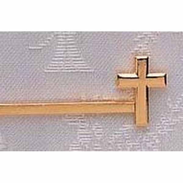 First Communion Gold Plate Cross Tie Bar - 17931