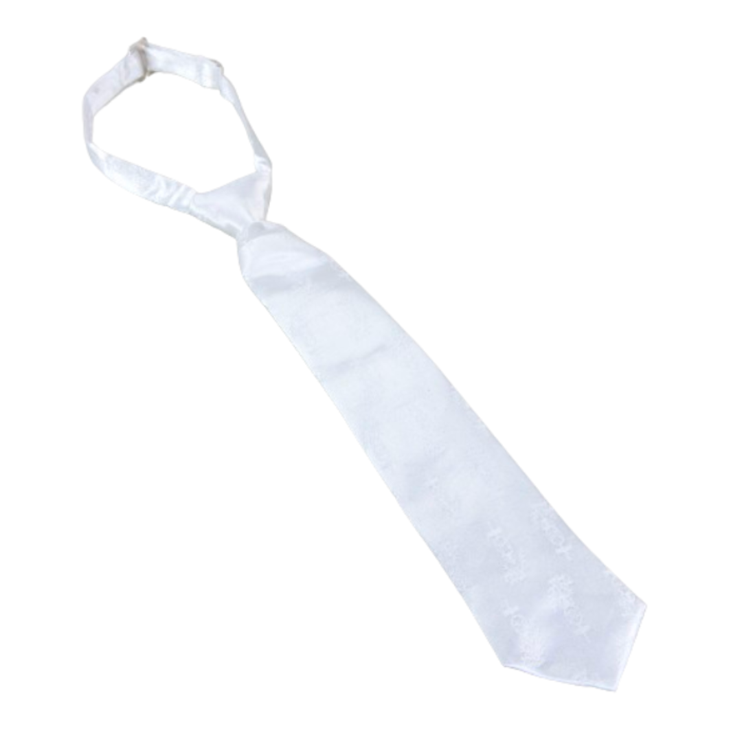 First Communion Pre-Knotted White Satin Tie 13" - 23020