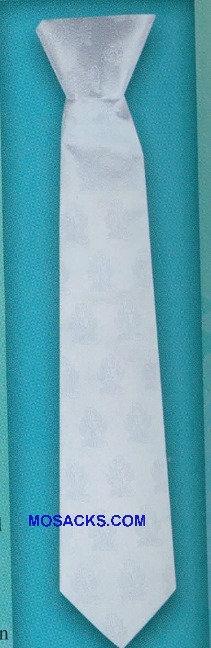 First Communion PreKnotted White Tie 14"-9834WT