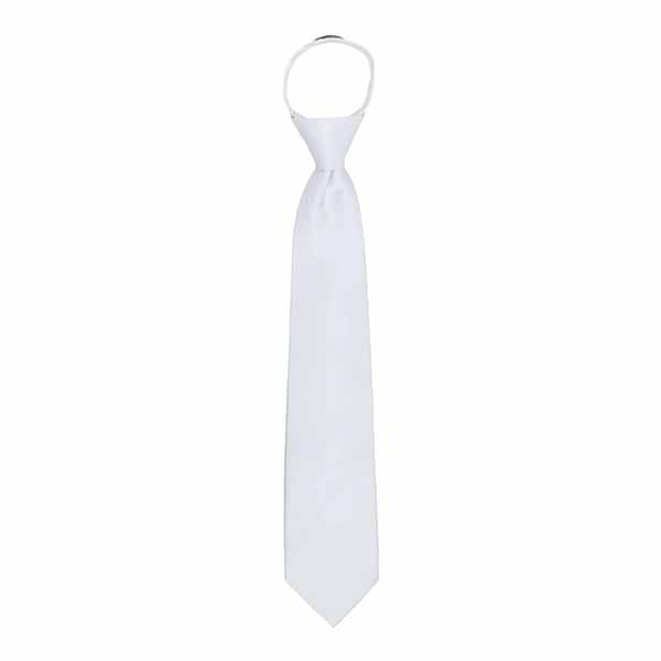 First Communion Pre-Knotted Solid White Nylon Tie 13" - 23029