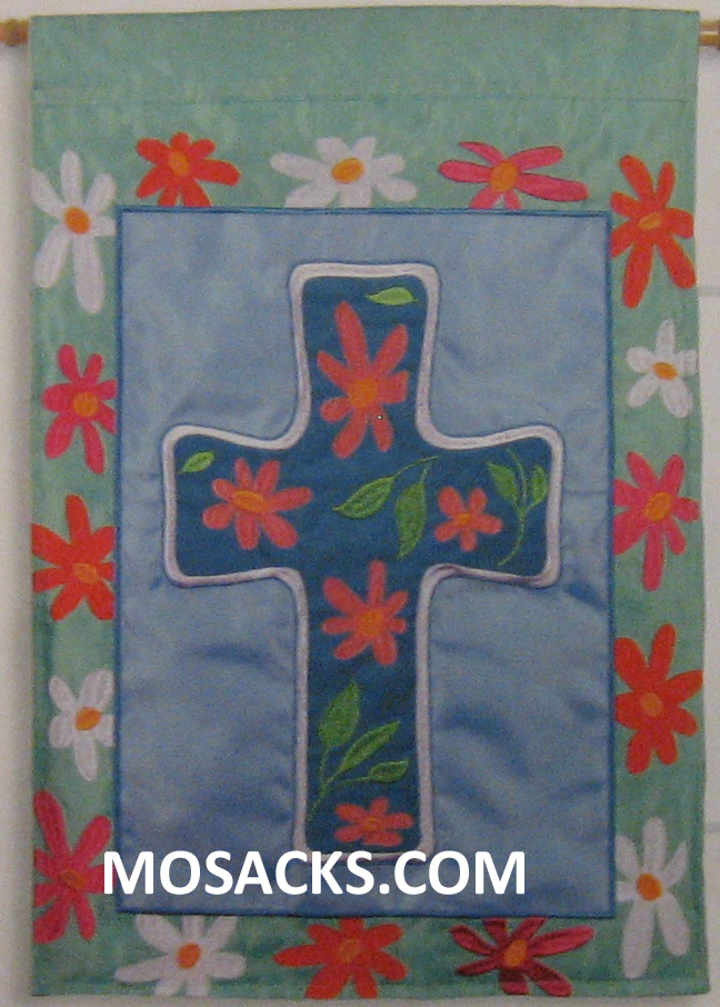 Flagtrends Floral Cross 13x18 Inch Double Sided Garden Flag 480-55204