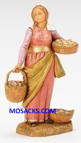 Dahlia Fontanini Villager 2018 Limited Edition in pink dress -57114 RETIRED - In stock