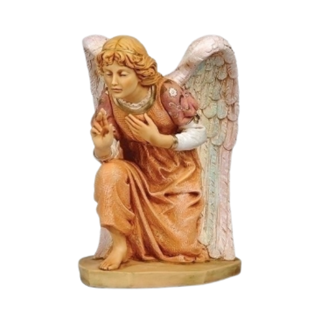 Fontanini Nativity 27" Masterpiece Angel Kneeling Angel (Pink Gown)