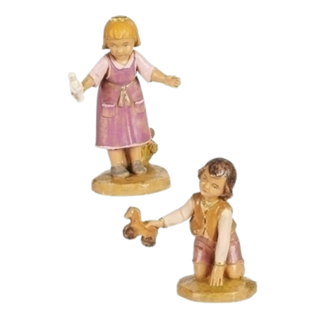Fontanini 5" Heirloom Nativity Cai & Ella, Children Playing (New 2024)