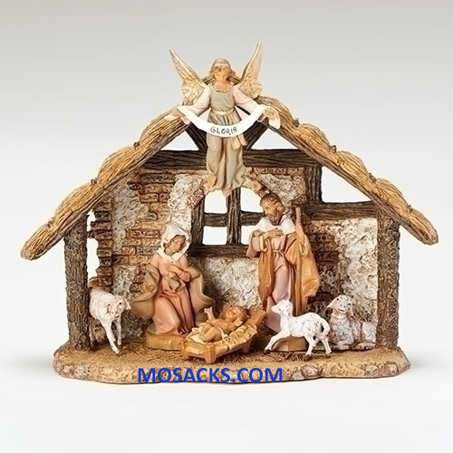 Fontanini 5 Inch 7 Piece Nativity Set with Resin Stable54461