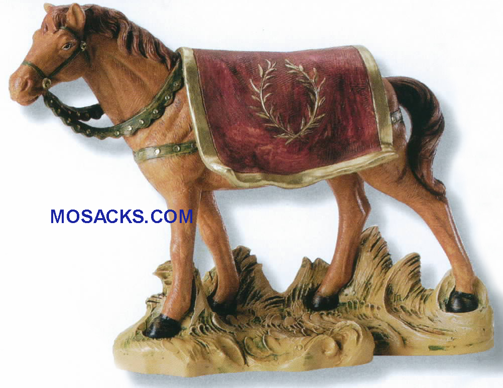 Fontanini Heirloom Nativity 7.5" scale Horse With Saddle-52844, Fontanini Animal