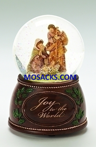Fontanini Musical Glitterdome Holy Family 80mm "Joy to the World" 20-59088_ RETIRED 