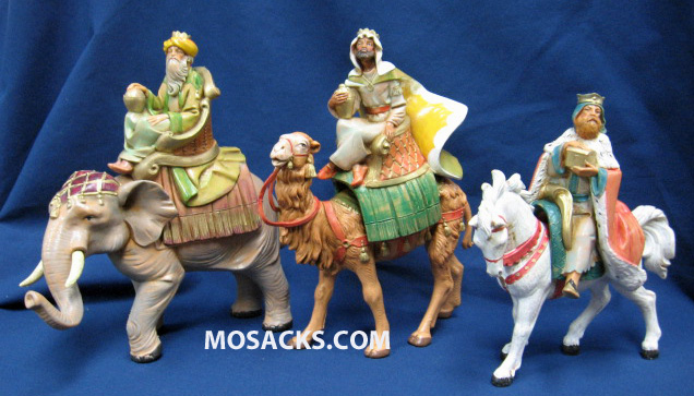 Fontanini 5" Heirloom Nativity Three Kings on Animals Set #65244