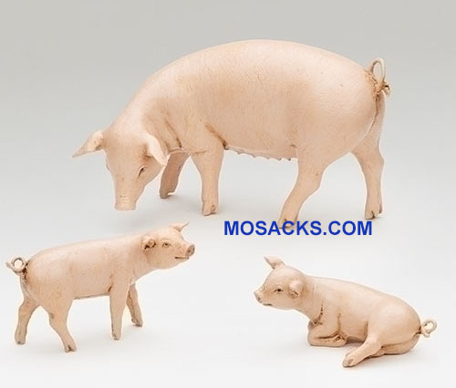 Fontanini Nativity 5 Inch Pig Family Set of 3 pigs  20-52800