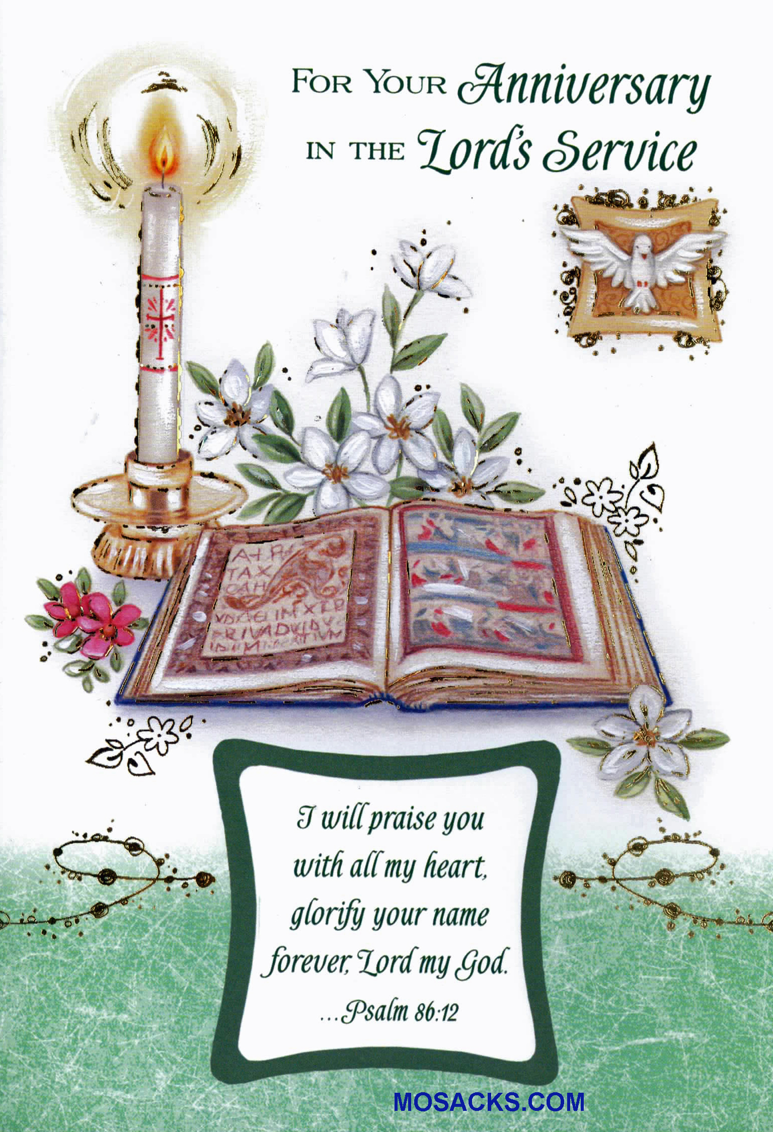 For Your Anniversary In The Lord's Service Greeting Card -RALS87412