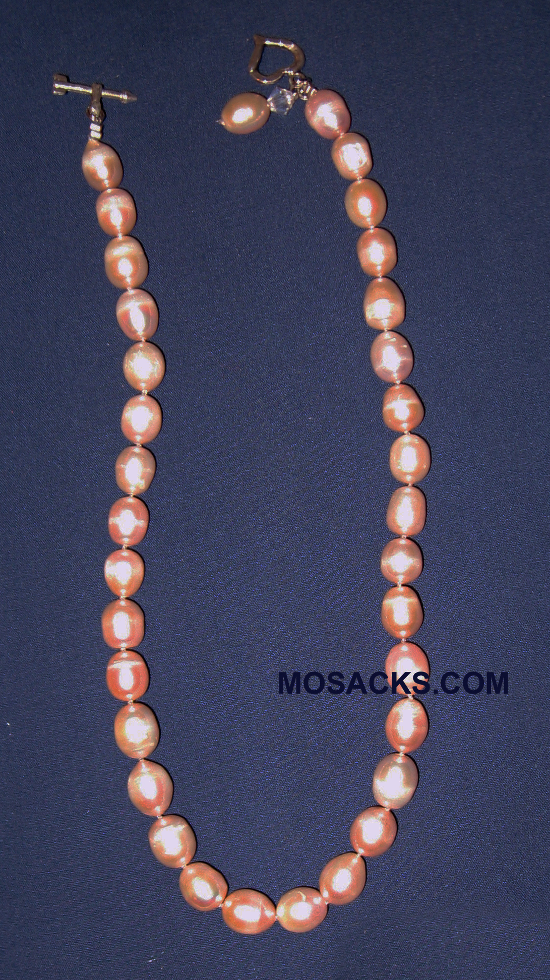 Fresh Water Pearl 16 Inch Pink Oblong Necklace 418-16-FWPPK