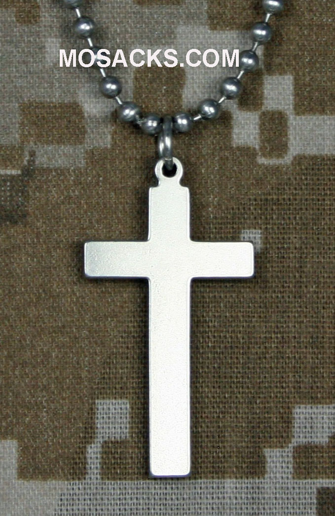 GI Jewelry Long Cross with 24" Beaded Chain #10106S