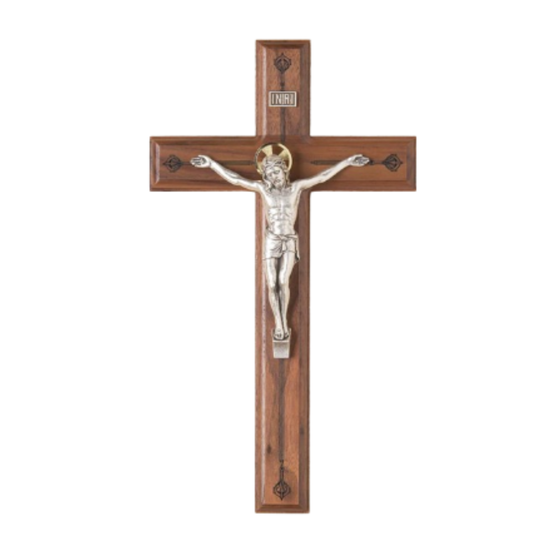 Genuine 11 Inch Walnut Crucifix 64-1751G