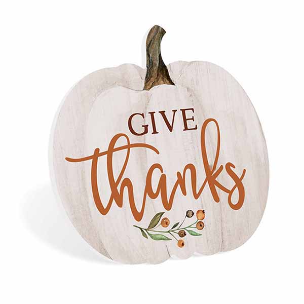 "Give Thanks" Pumpkin Sign - YSAP0007