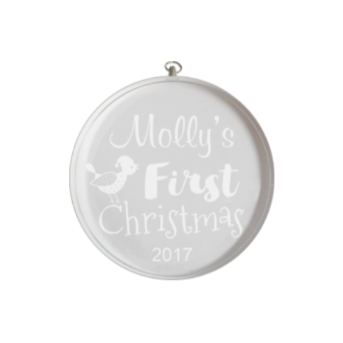 Glass Circle Ornament (Personalized) - ZCTO0036