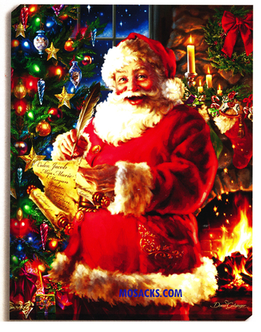 Glow Decor Checking It Twice Santa by Dona Gelsinger 18"x24"488-DG1117 