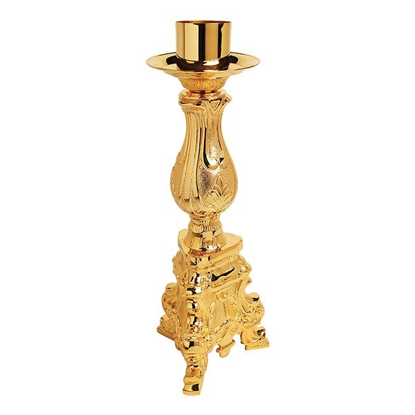K Brand Gold Plated Paschal Candle Holder: 21.75" High 8.75" Base (K873)