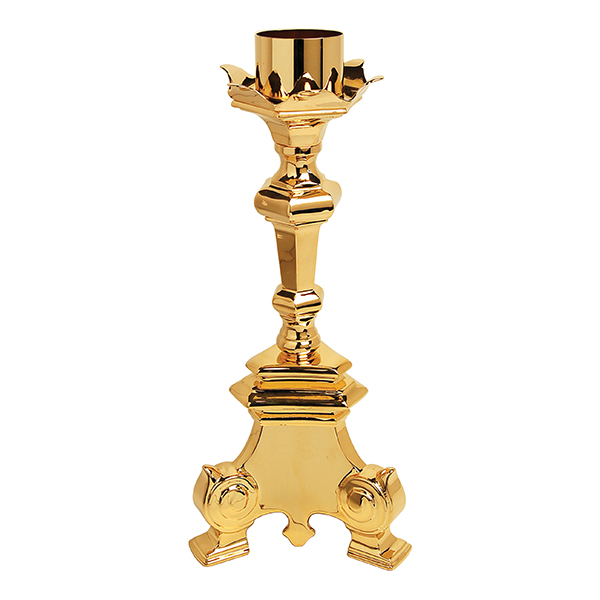 K Brand Gold Plated Paschal Candle Holder: 20" High 9.5" Base (K875)