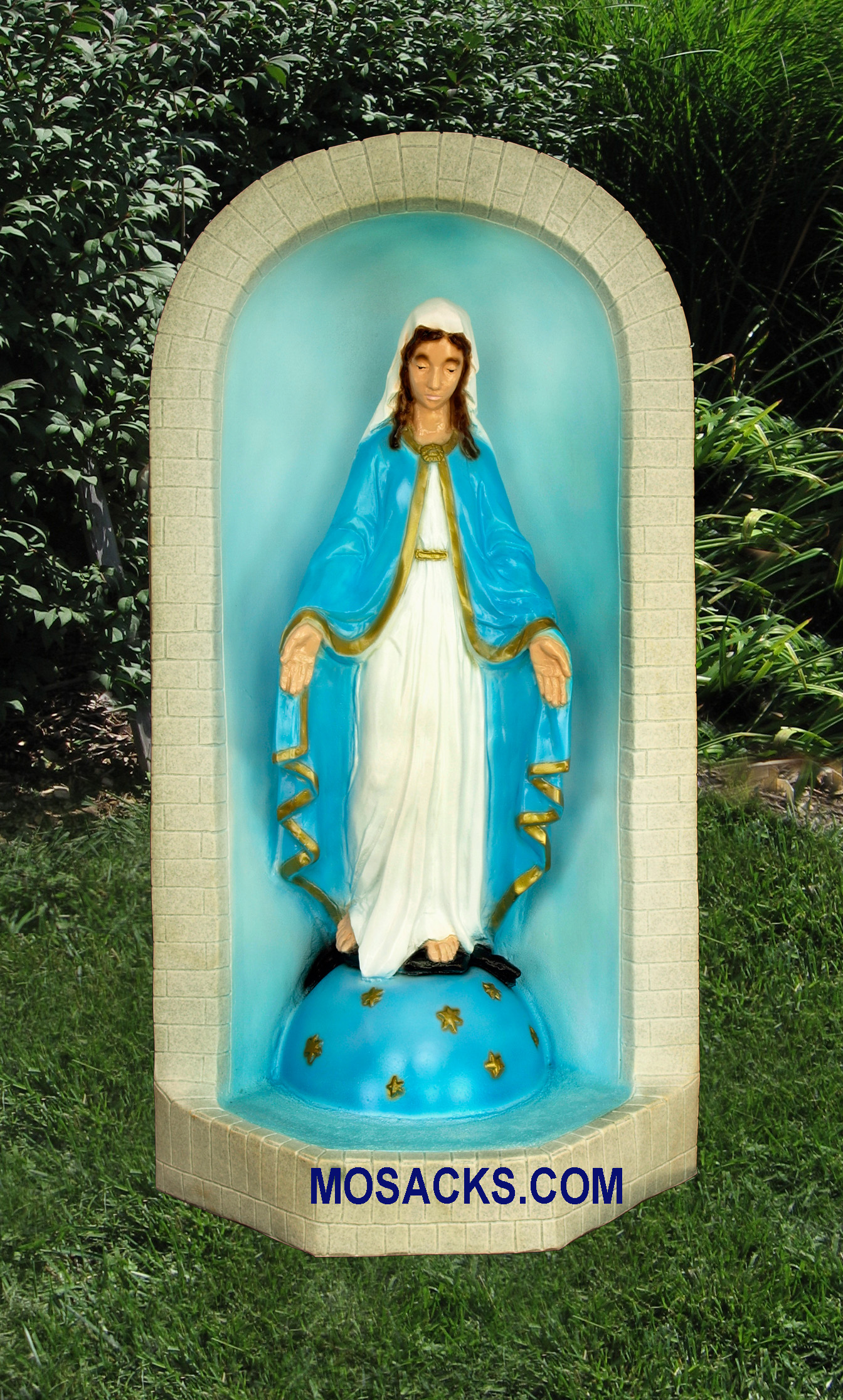 Grotto with Our Lady Of Grace in Traditional Colors - SA7005GC