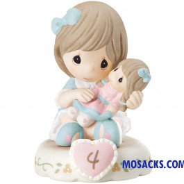 Precious Moments Growing in Grace Age 4 Brunette 3.25 inch 152010B