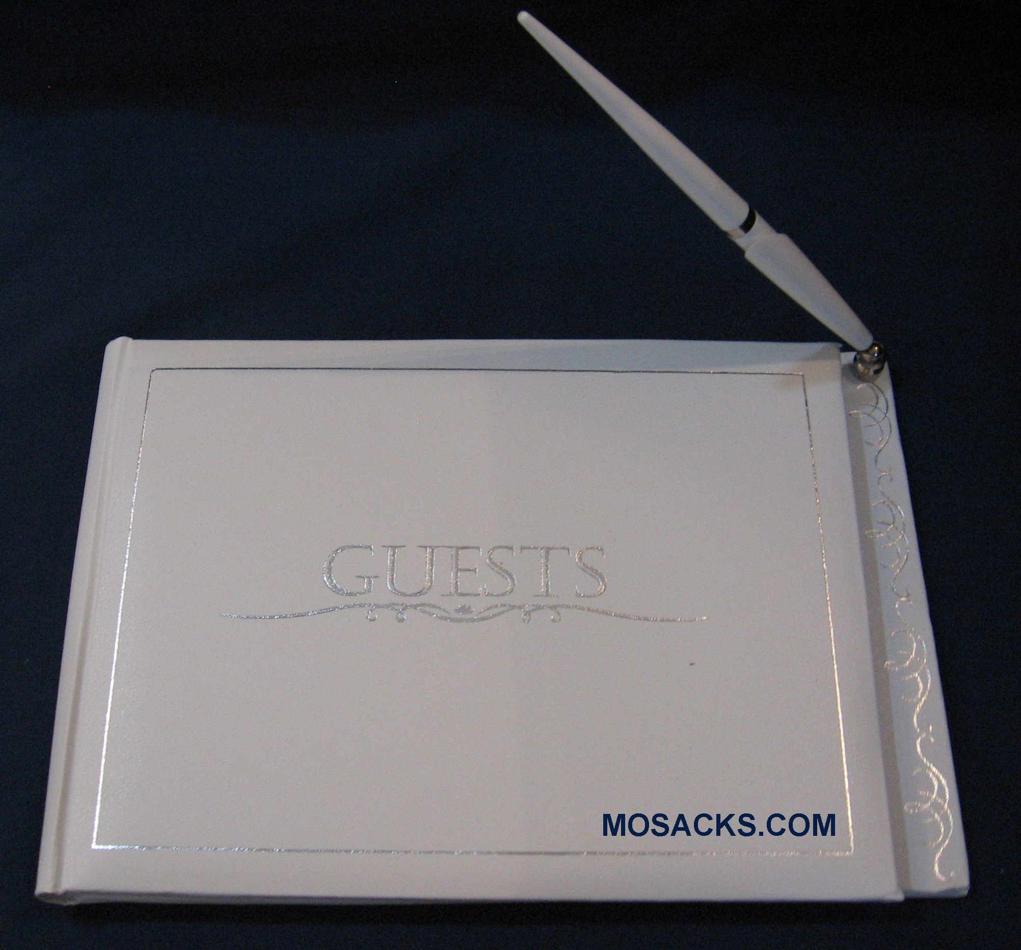 Guest Book With Pen White-GUEST-W