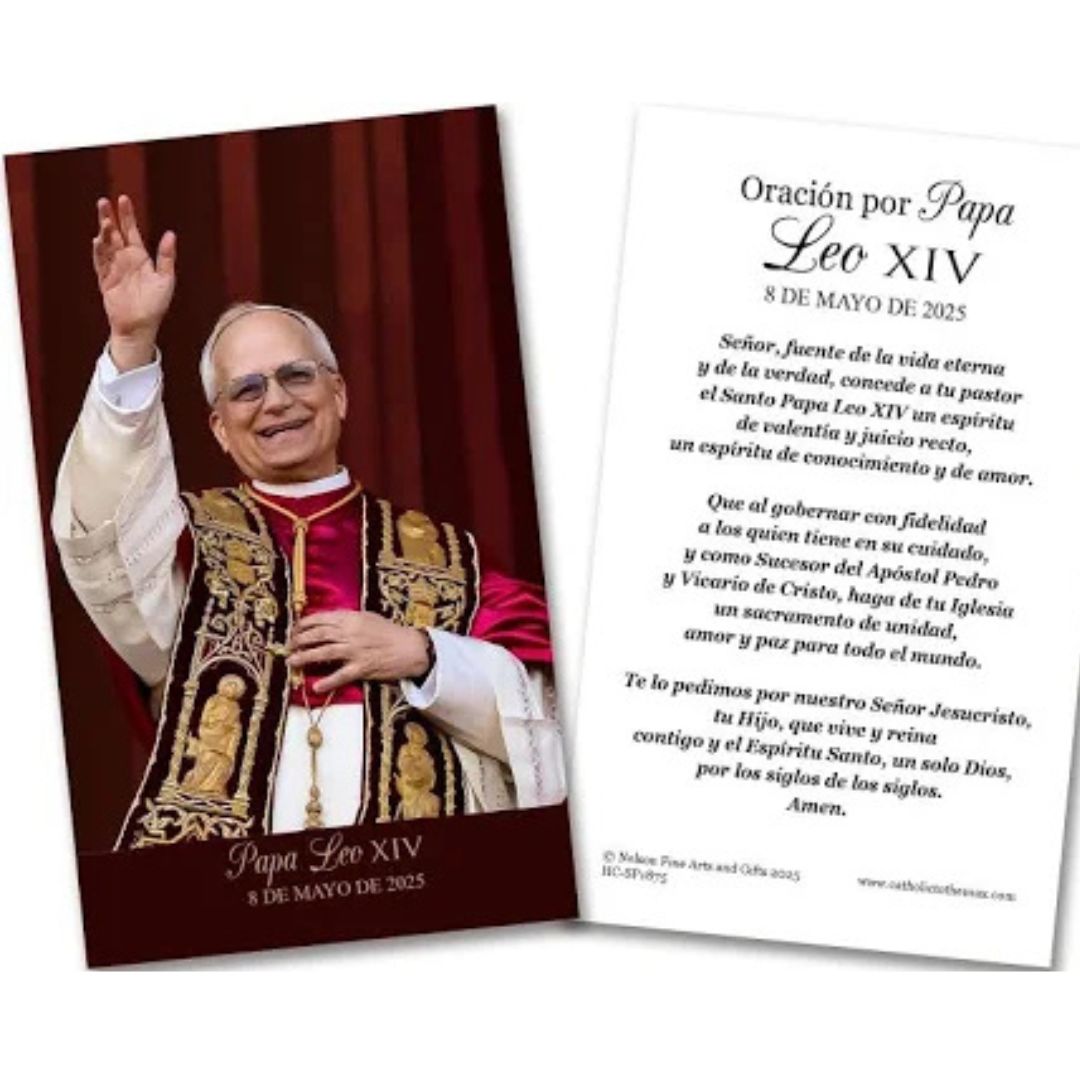 Pope Leo XIV Laminated Holy Card In Spanish