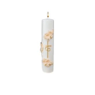 Holy Matrimony Center Unity Candle: Gold & Cream