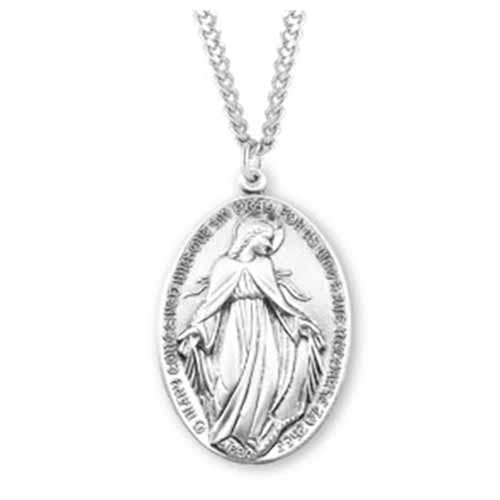 Sterling Silver Miraculous Medal, 1.1/2", S310327