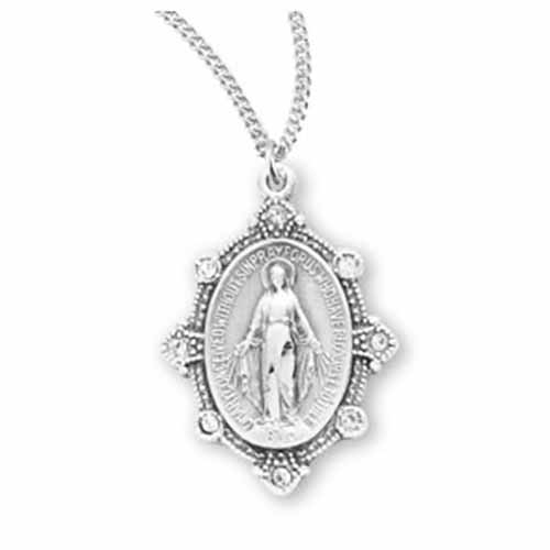 Sterling Silver Miraculous Medal, 1", S3188CR18