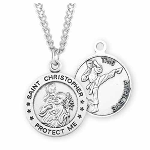 St. Christopher Sports Medal Martial Arts in Sterling Silver, S902324