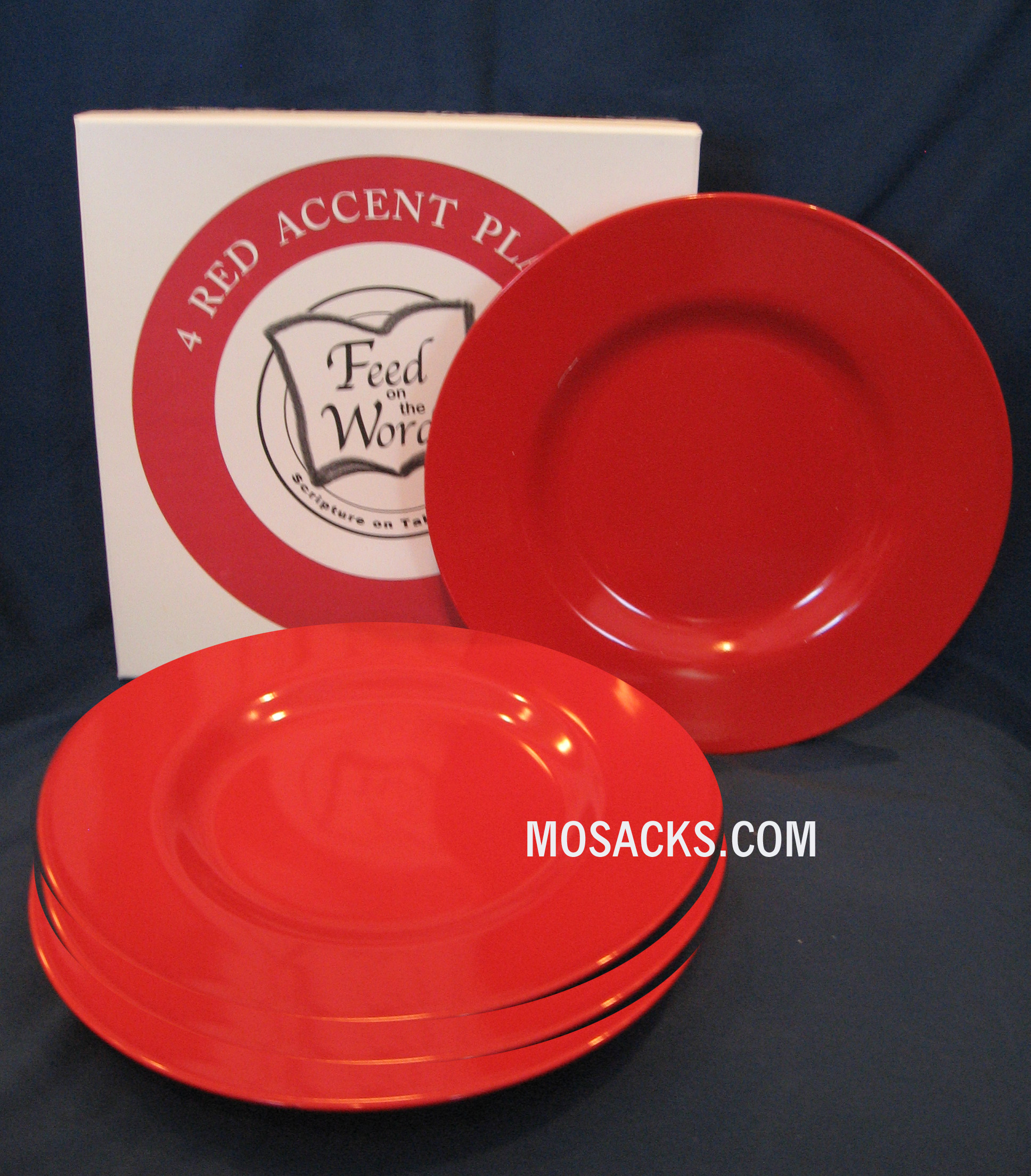 Feed on the Word Scripture Tableware Red Accent Plates #7-RED-P